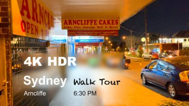 🇦🇺 Sydney Night Walk: Arncliffe 4K HDR (Aug 2021)